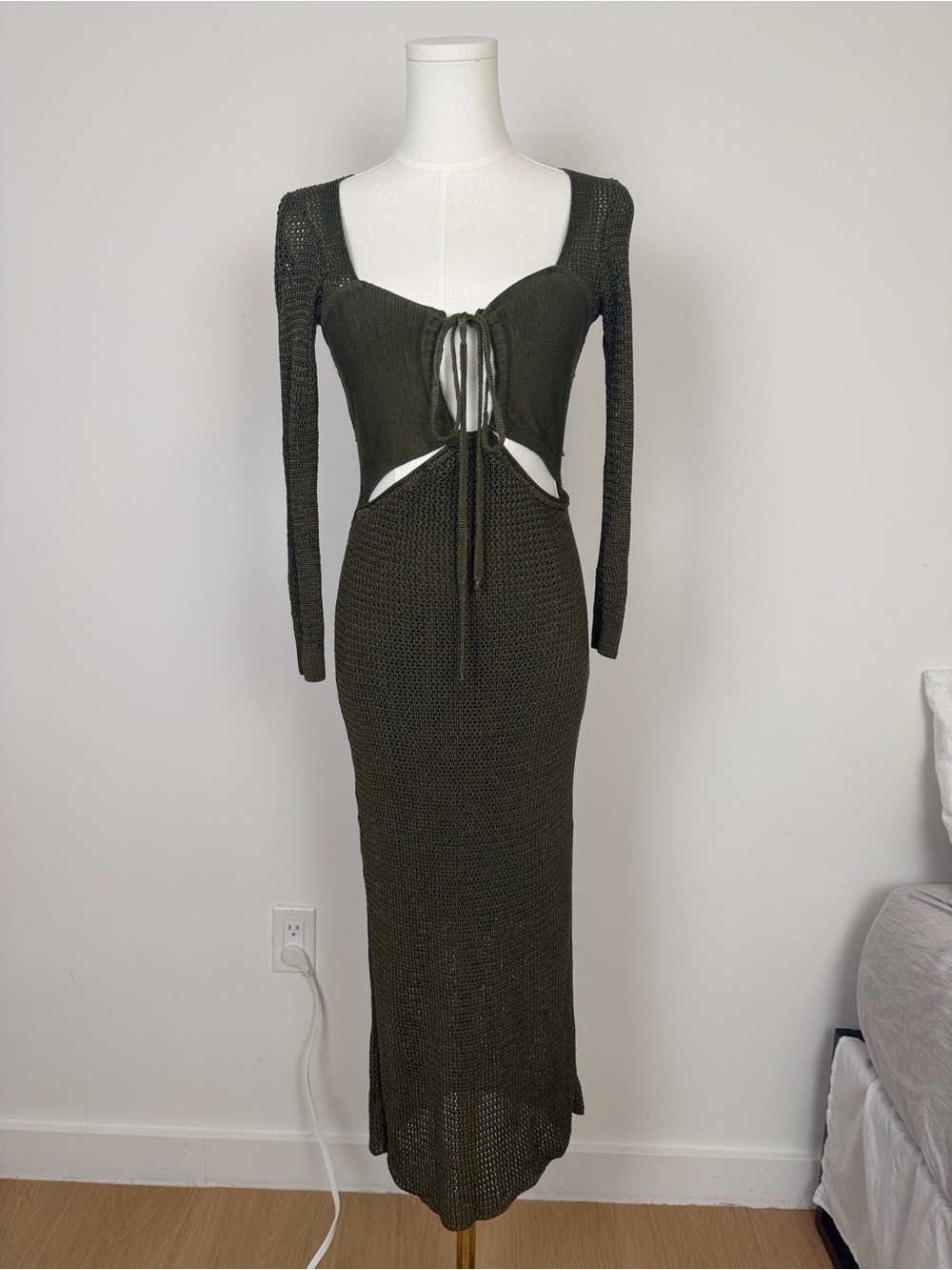 VIX Paula Hermanny Knit Long Sleeve Midi Dress M